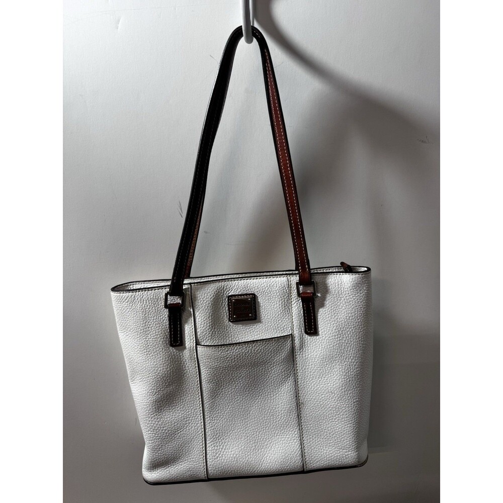 Dooney & Bourke Small Lexington Tote Cream Pebble Grain Leather Shoulder Handbag